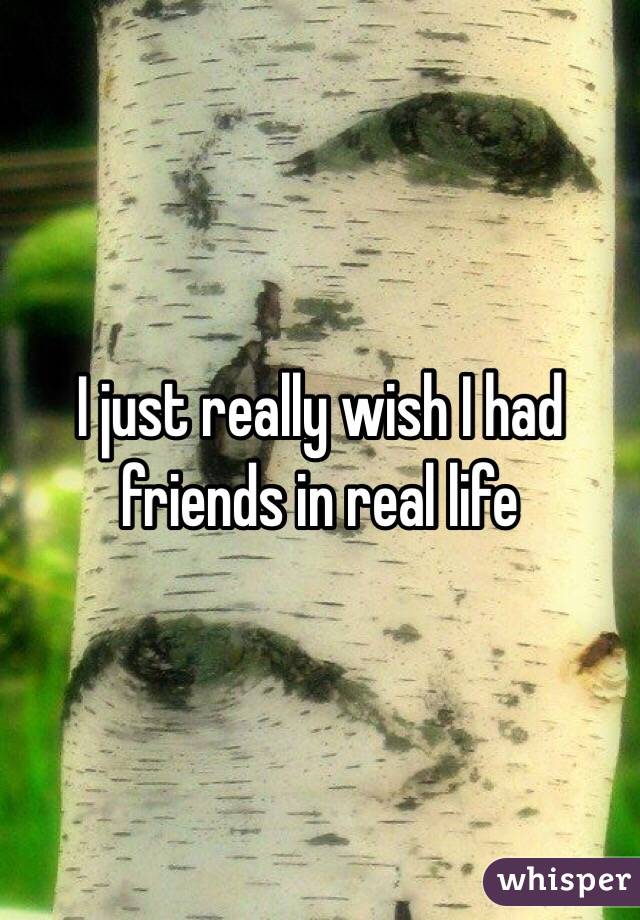 I just really wish I had friends in real life 