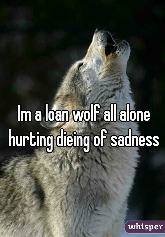 Im a loan wolf all alone hurting dieing of sadness 