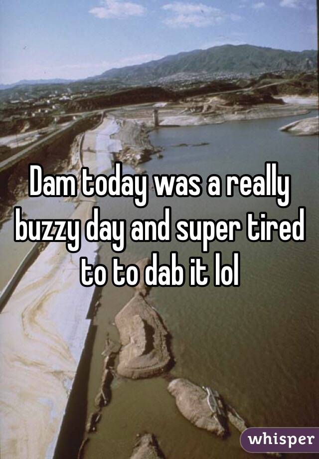 Dam today was a really buzzy day and super tired to to dab it lol 