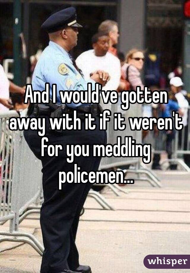 And I would've gotten away with it if it weren't for you meddling policemen...