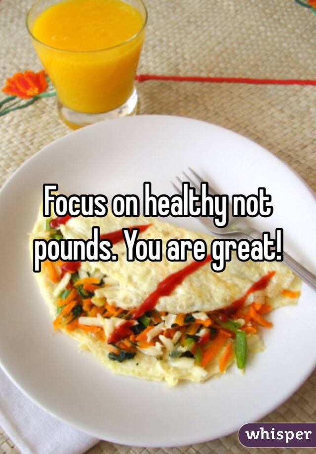 Focus on healthy not pounds. You are great!