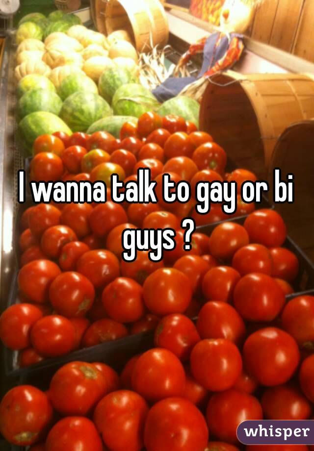 I wanna talk to gay or bi guys ?