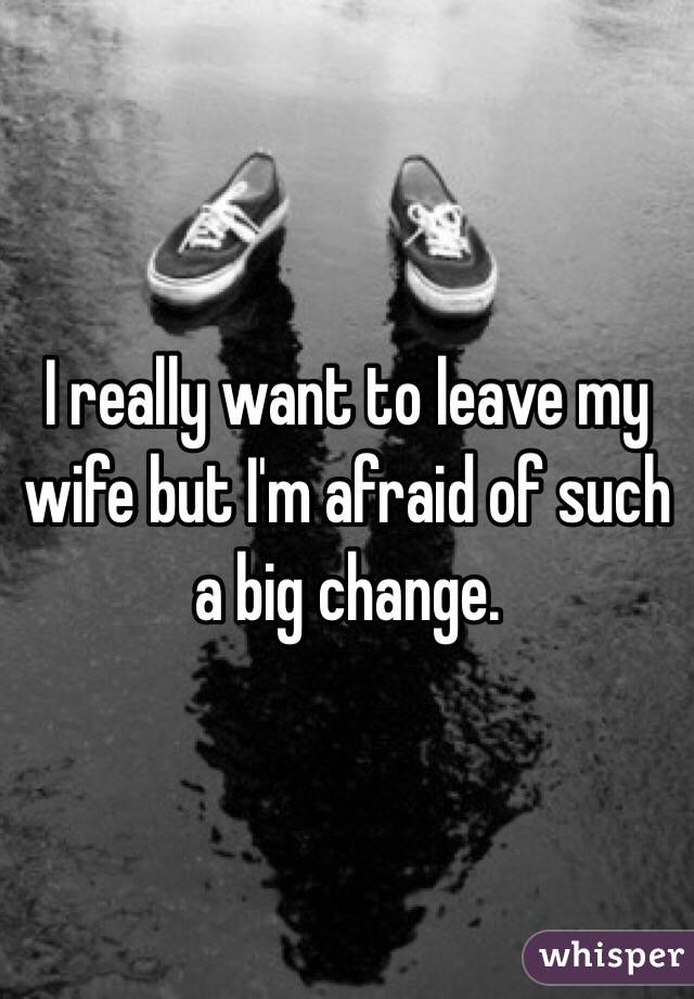 I really want to leave my wife but I'm afraid of such a big change.