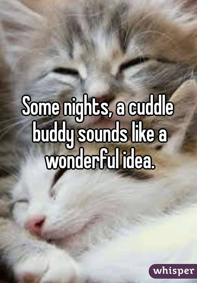 Some nights, a cuddle buddy sounds like a wonderful idea.