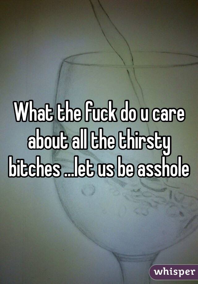 What the fuck do u care about all the thirsty bitches ...let us be asshole 