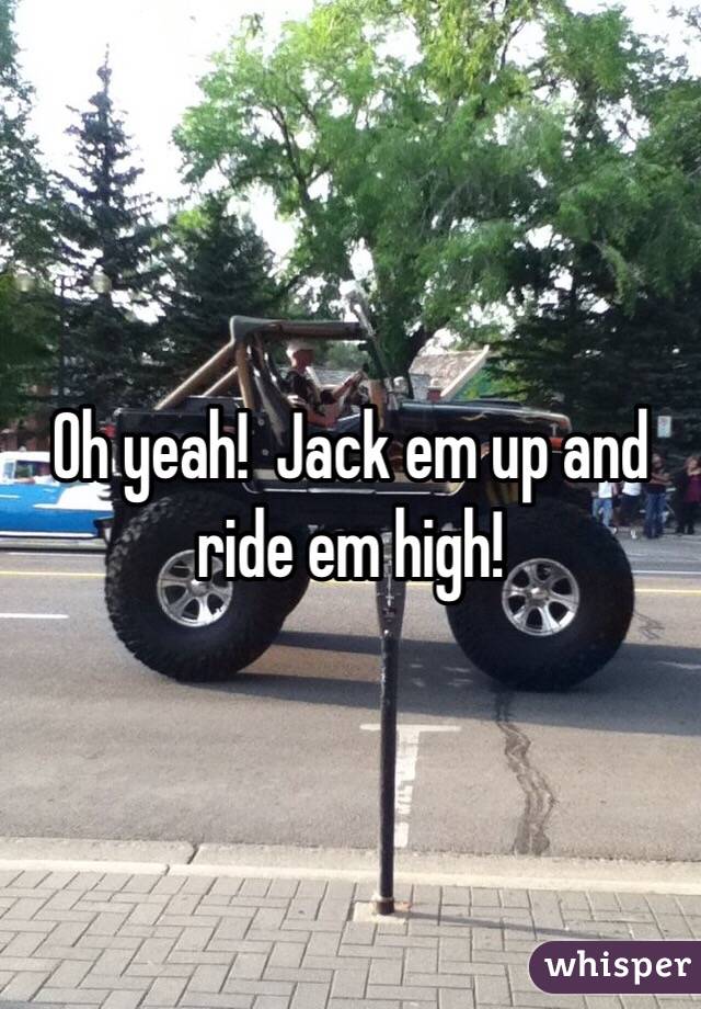 Oh yeah!  Jack em up and ride em high!