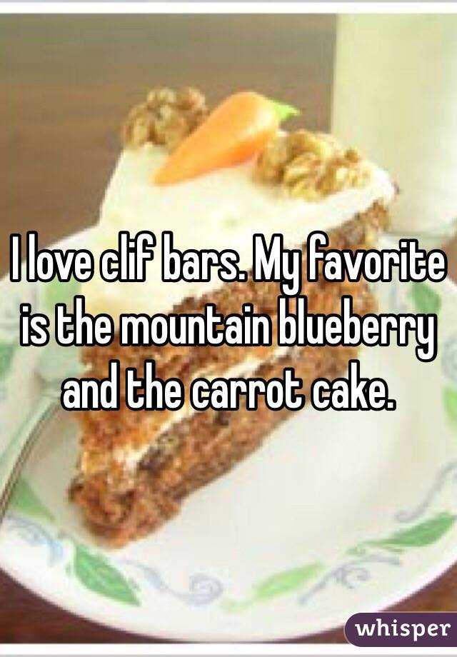 I love clif bars. My favorite is the mountain blueberry and the carrot cake. 