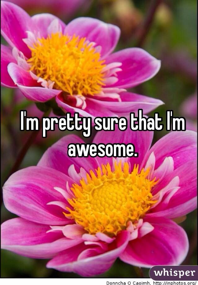 I'm pretty sure that I'm awesome.