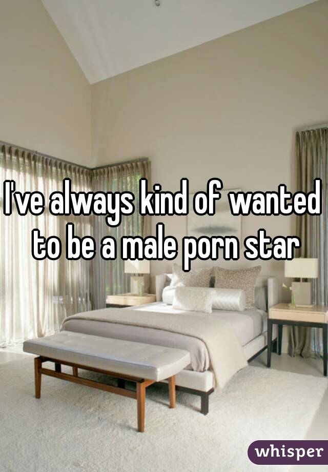 I've always kind of wanted to be a male porn star