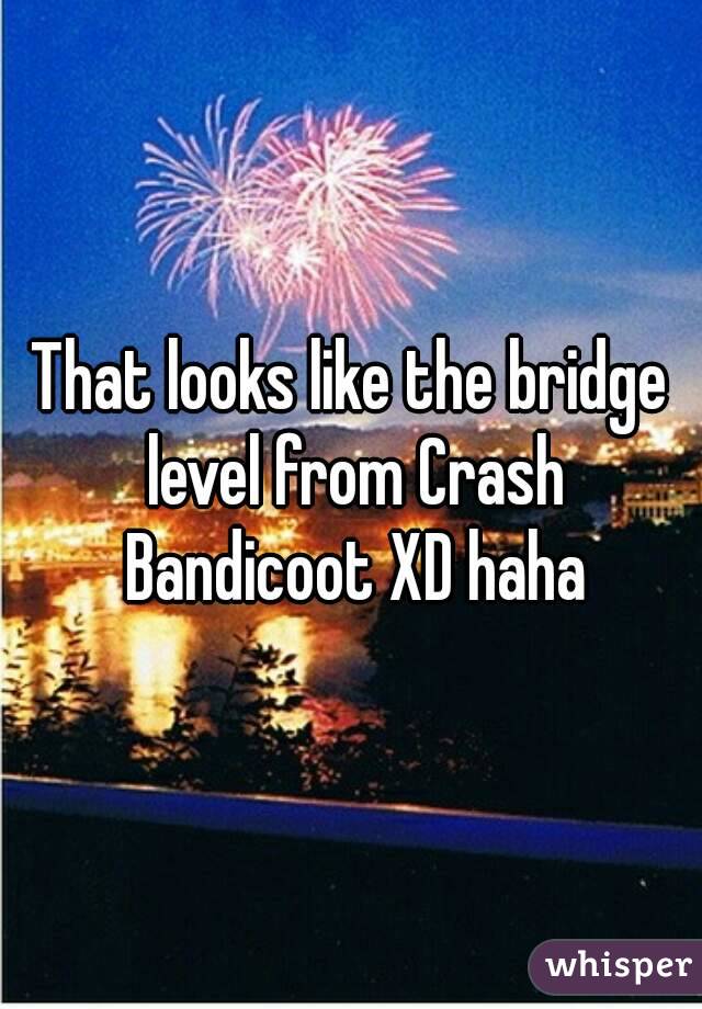 That looks like the bridge level from Crash Bandicoot XD haha