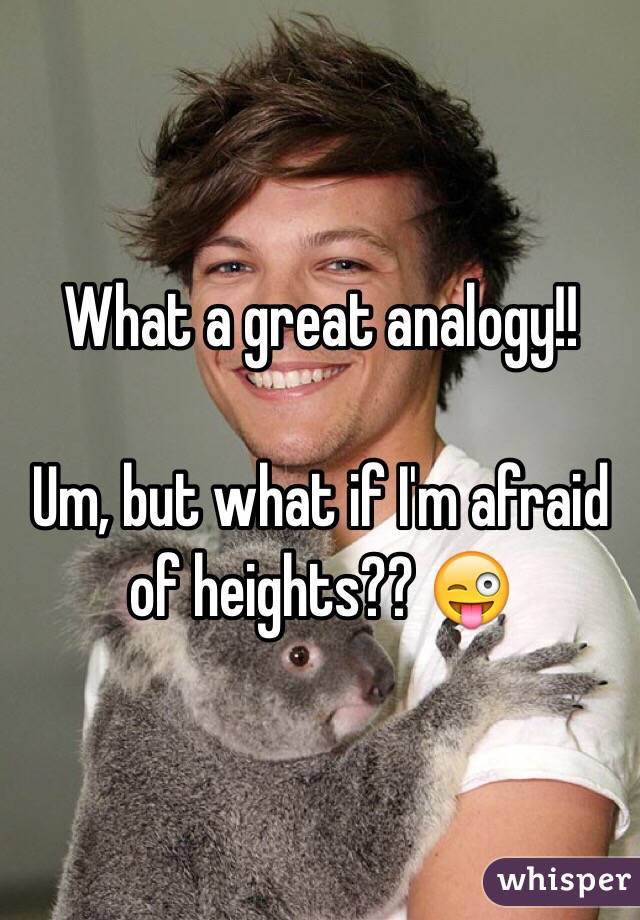 What a great analogy!! 

Um, but what if I'm afraid of heights?? 😜