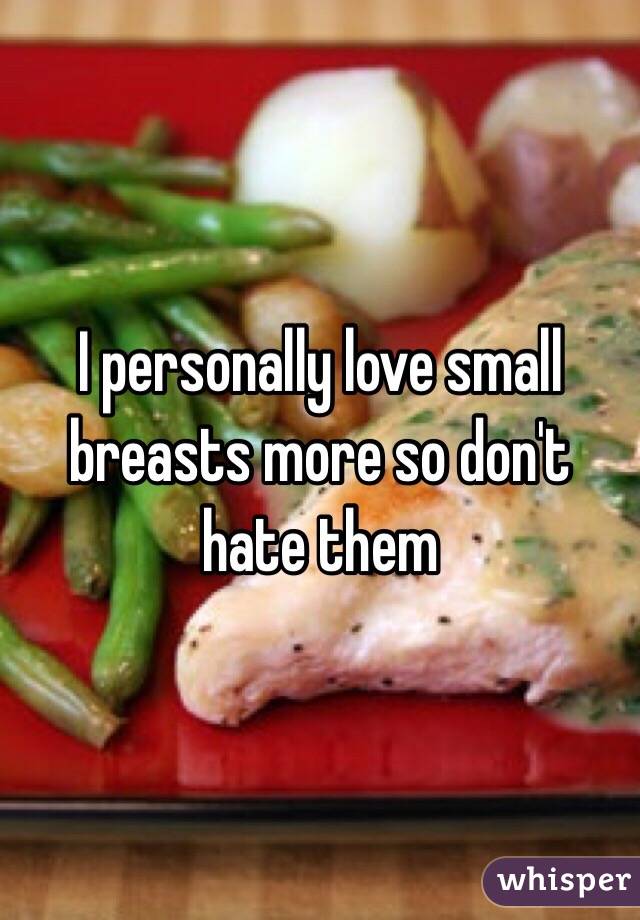 I personally love small breasts more so don't hate them 
