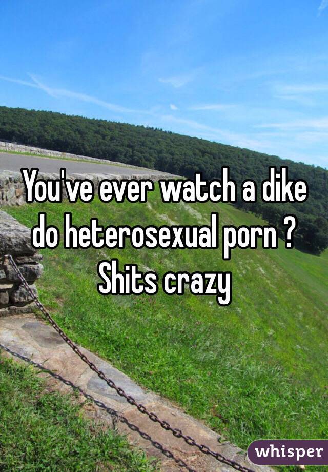 You've ever watch a dike do heterosexual porn ? Shits crazy 