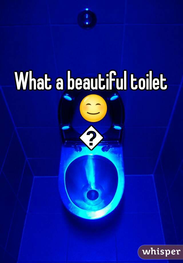 What a beautiful toilet 😊😊