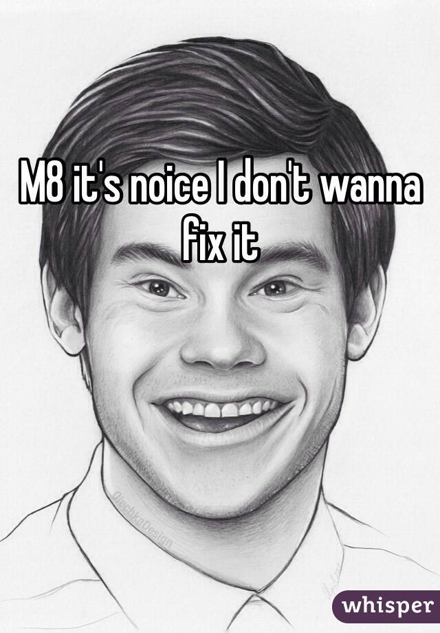 M8 it's noice I don't wanna fix it