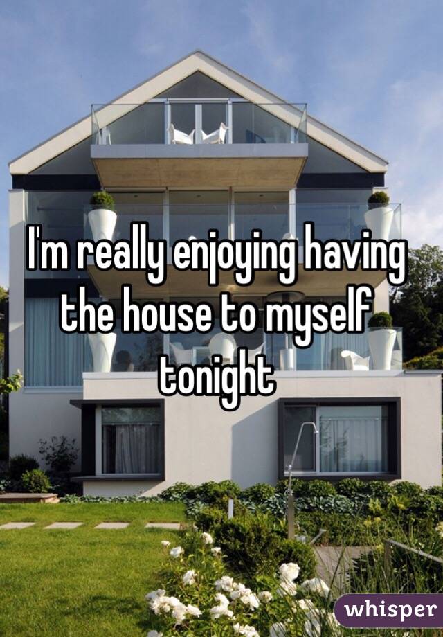 I'm really enjoying having the house to myself tonight