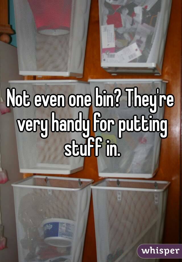 Not even one bin? They're very handy for putting stuff in.