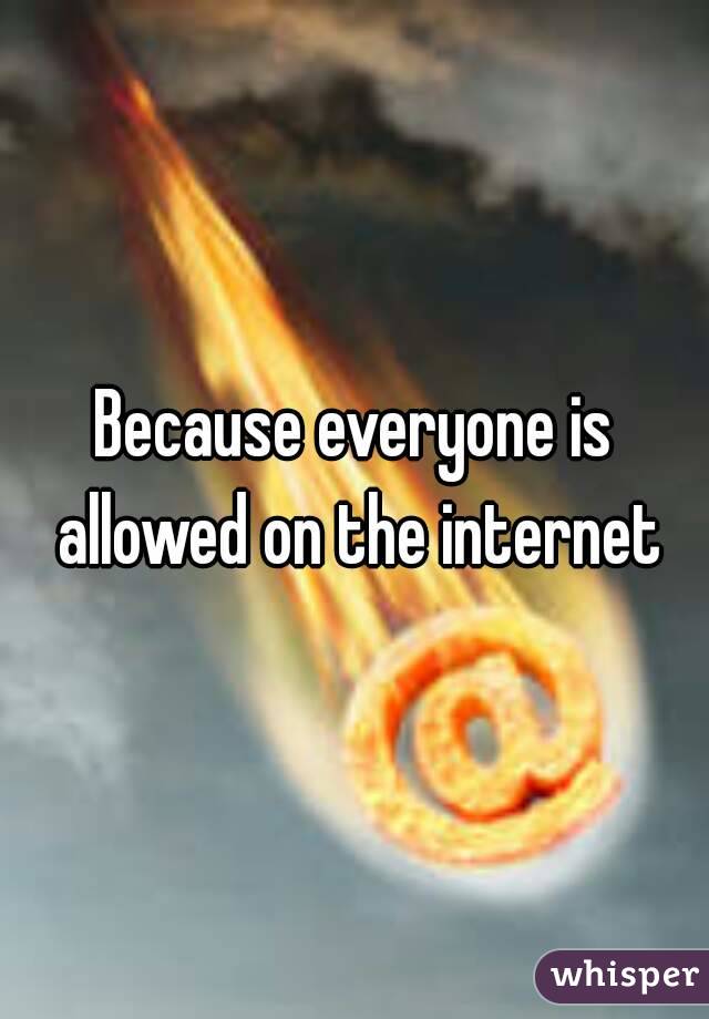 Because everyone is allowed on the internet