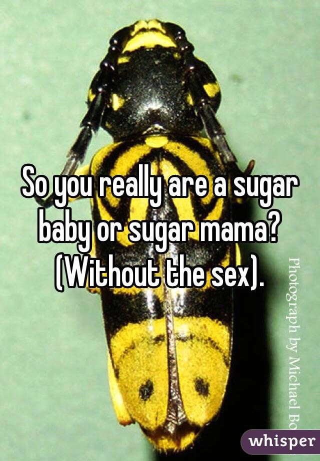 So you really are a sugar baby or sugar mama? (Without the sex).