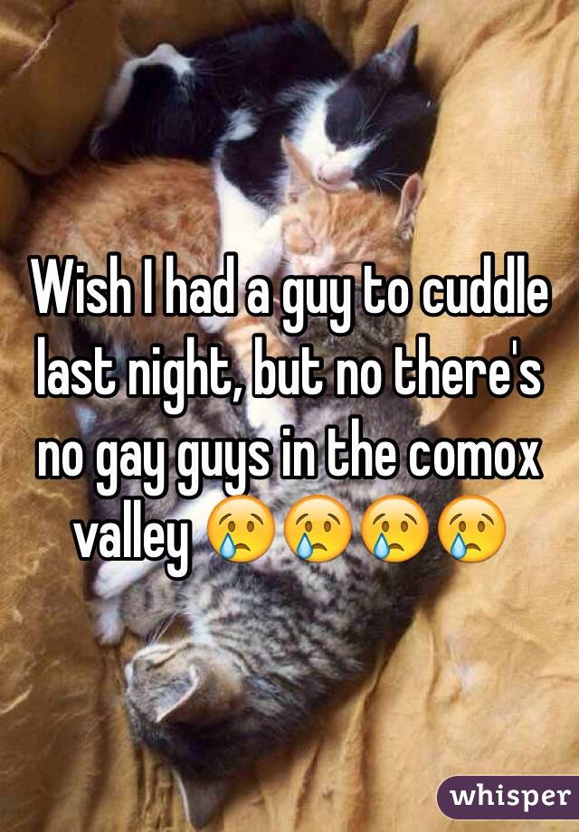 Wish I had a guy to cuddle last night, but no there's no gay guys in the comox valley 😢😢😢😢