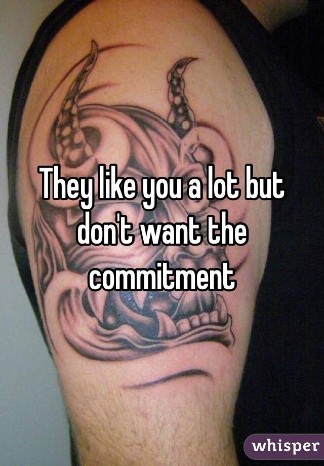 They like you a lot but don't want the commitment 