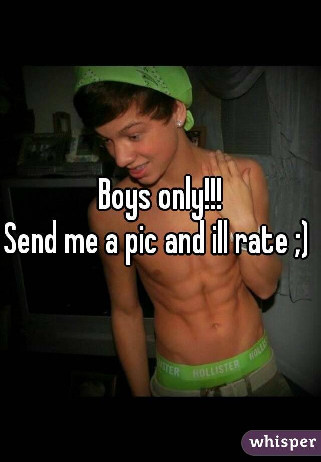 Boys only!!!
Send me a pic and ill rate ;) 