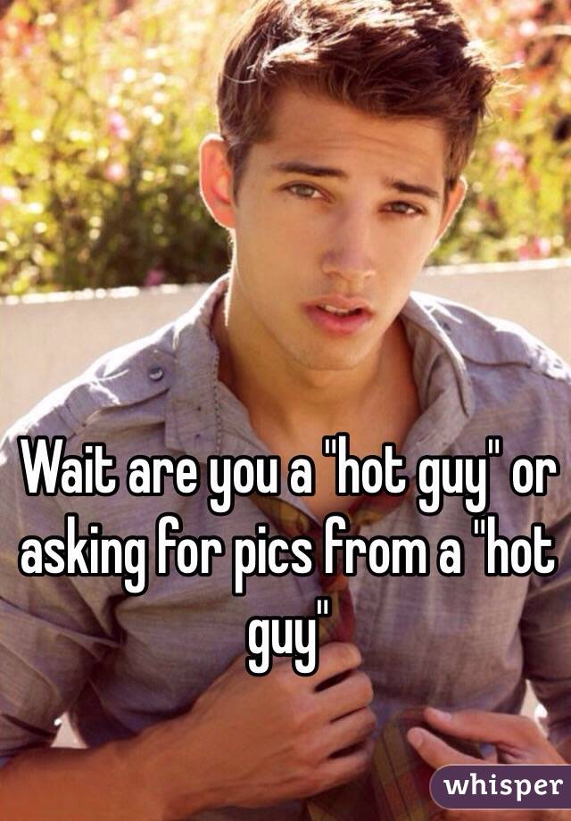 Wait are you a "hot guy" or asking for pics from a "hot guy" 