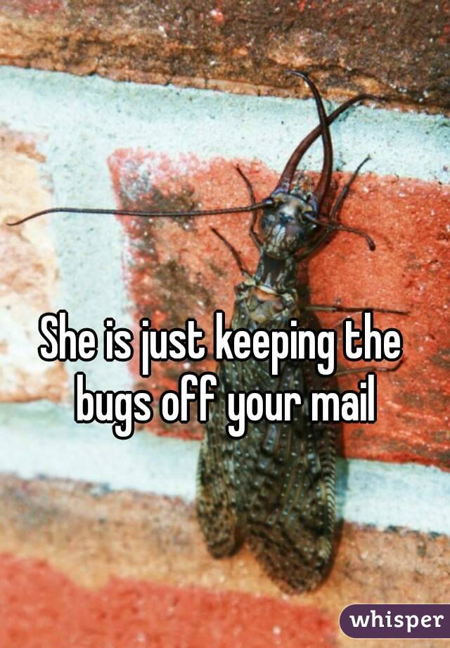 She is just keeping the bugs off your mail