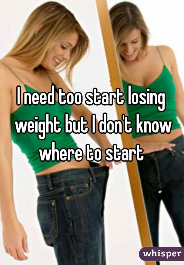 I need too start losing weight but I don't know where to start 