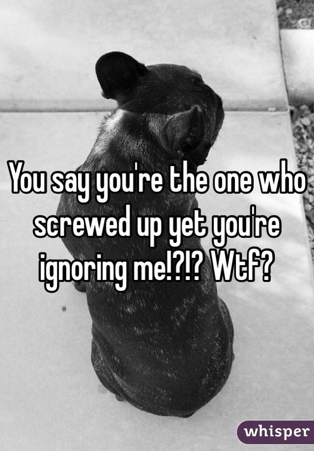 You say you're the one who screwed up yet you're ignoring me!?!? Wtf? 
