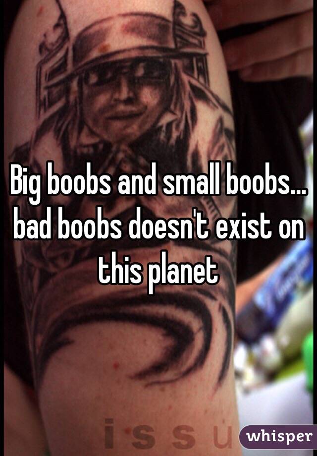 Big boobs and small boobs...  bad boobs doesn't exist on this planet 