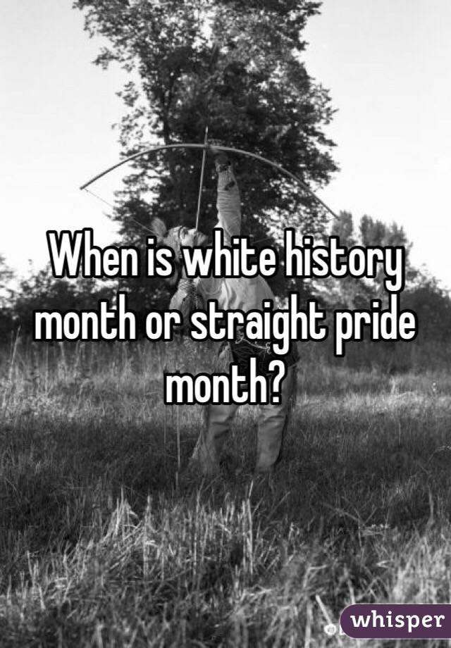 When is white history month or straight pride month?