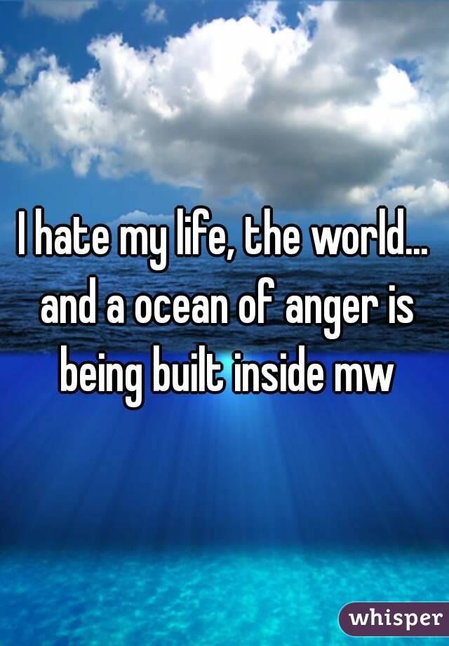 I hate my life, the world... and a ocean of anger is being built inside mw