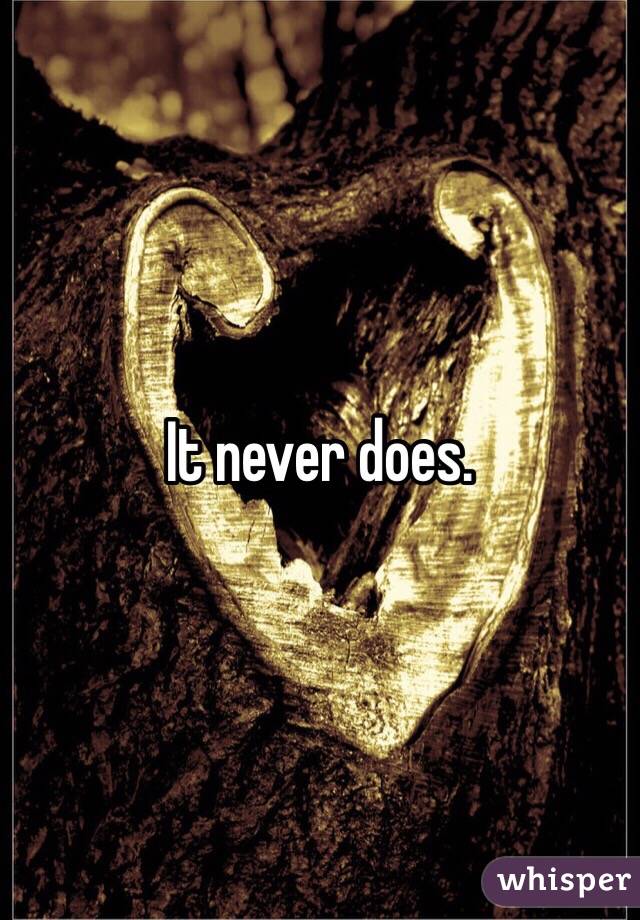 It never does. 