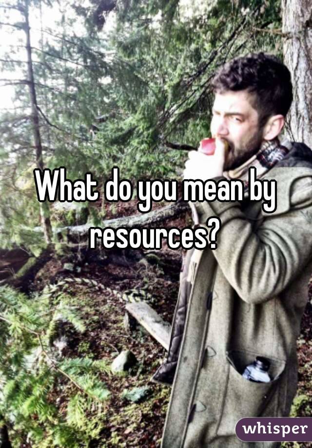 What do you mean by resources? 