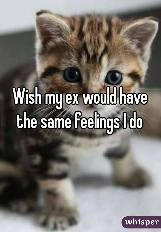 Wish my ex would have the same feelings I do 