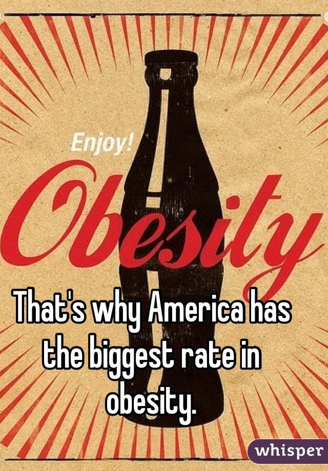 That's why America has the biggest rate in obesity. 