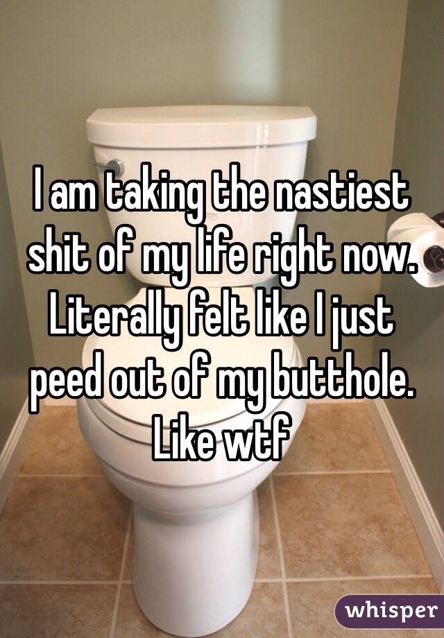 I am taking the nastiest shit of my life right now. Literally felt like I just peed out of my butthole. Like wtf 