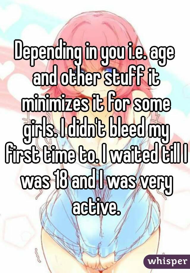 Depending in you i.e. age and other stuff it minimizes it for some girls. I didn't bleed my first time to. I waited till I was 18 and I was very active.