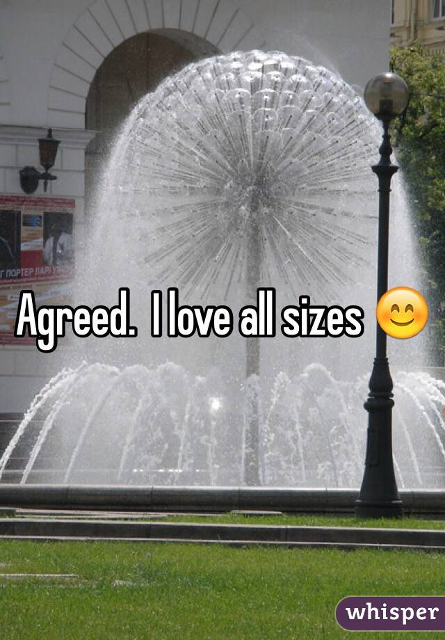 Agreed.  I love all sizes 😊 