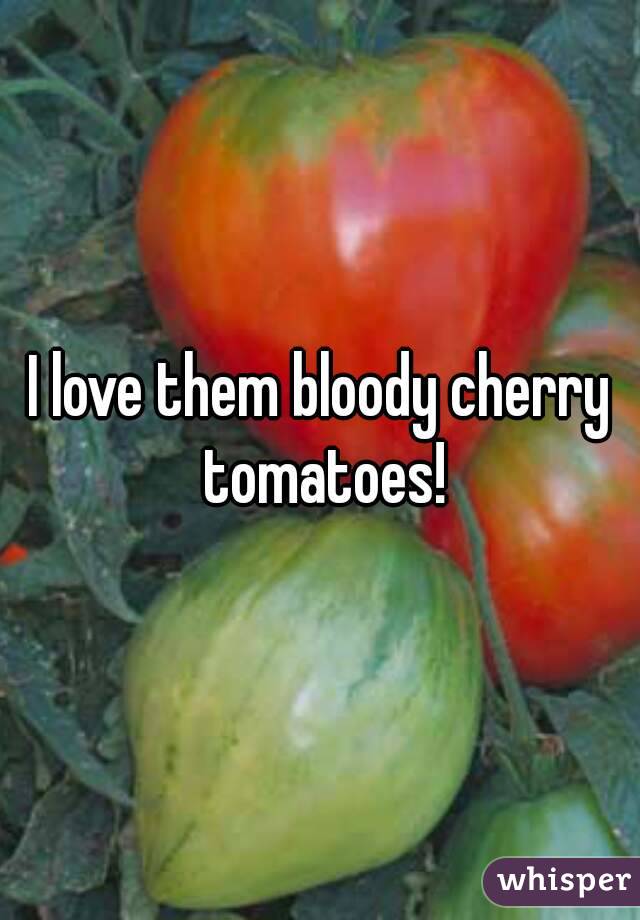 I love them bloody cherry tomatoes!