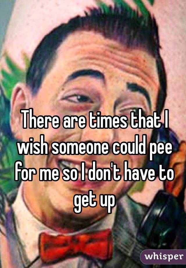 There are times that I wish someone could pee for me so I don't have to get up