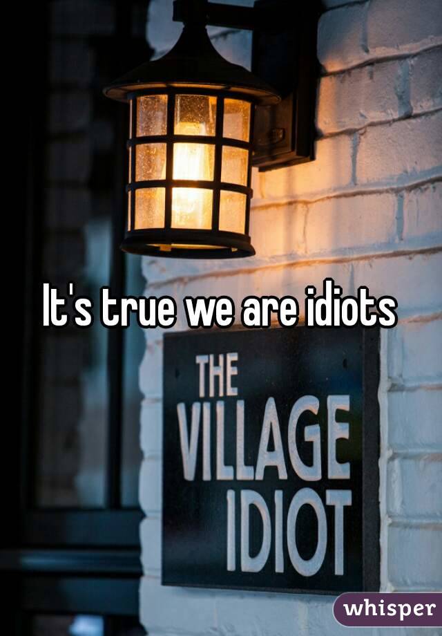 It's true we are idiots