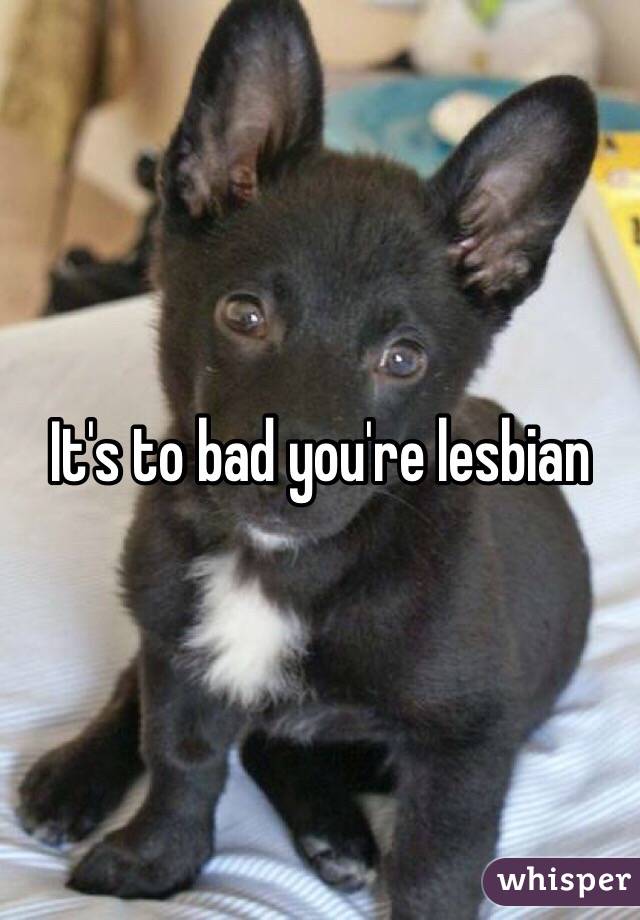 It's to bad you're lesbian 