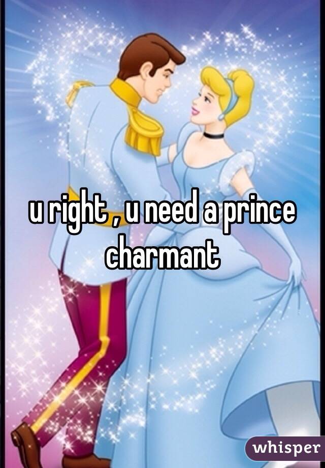 u right , u need a prince charmant