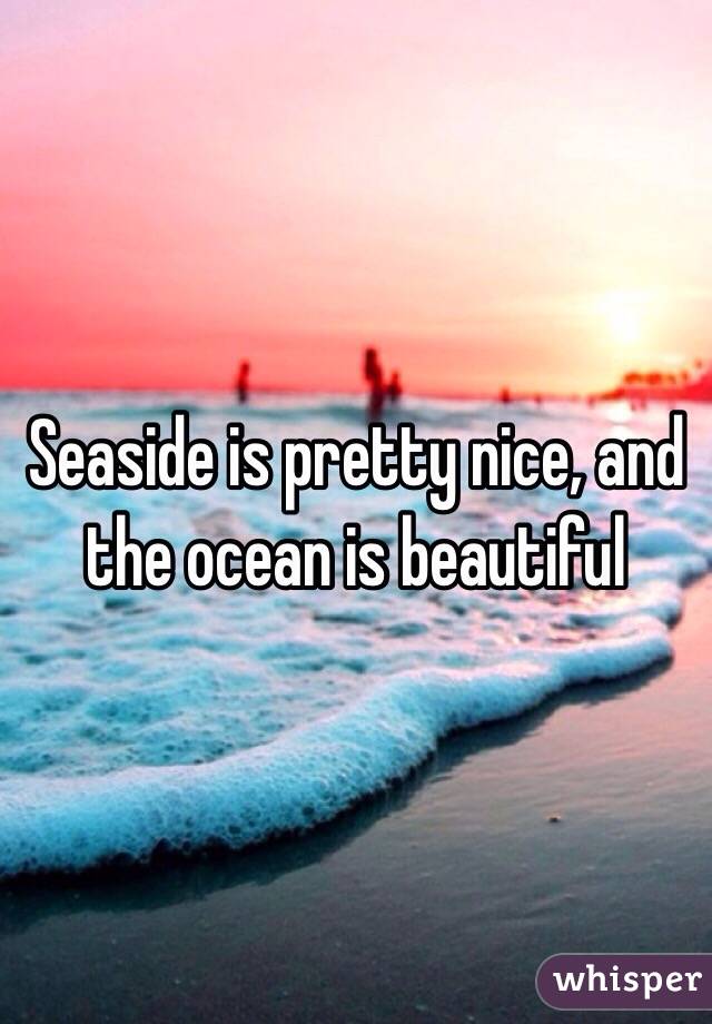 Seaside is pretty nice, and the ocean is beautiful 