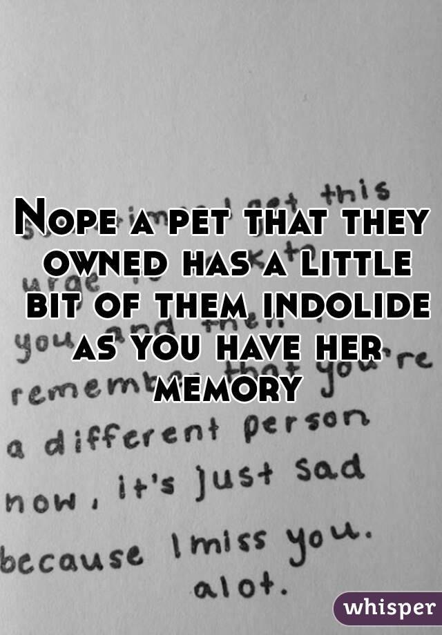 Nope a pet that they owned has a little bit of them indolide as you have her memory