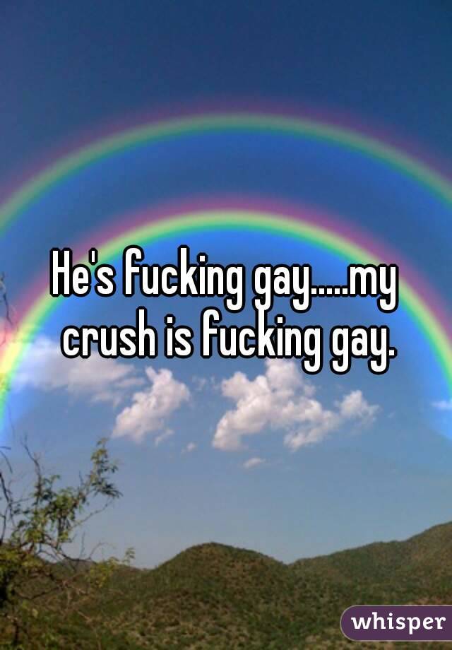 He's fucking gay.....my crush is fucking gay.