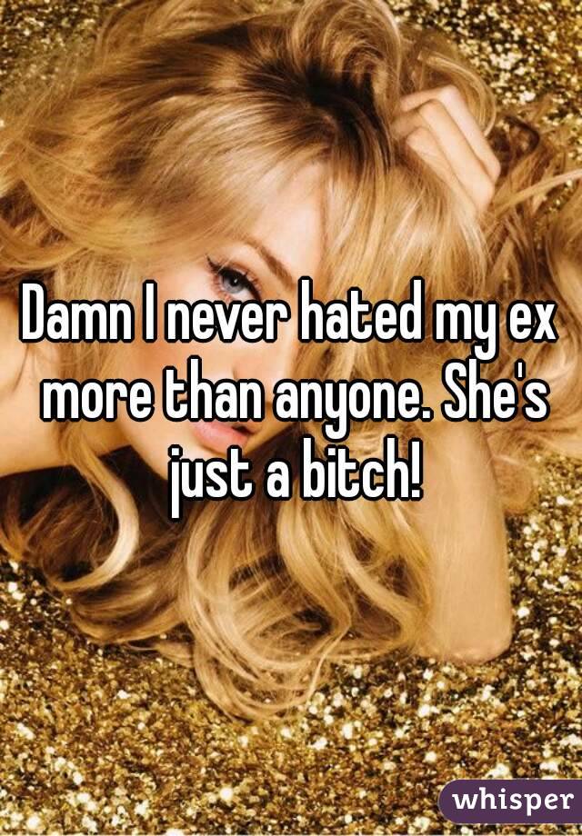 Damn I never hated my ex more than anyone. She's just a bitch!