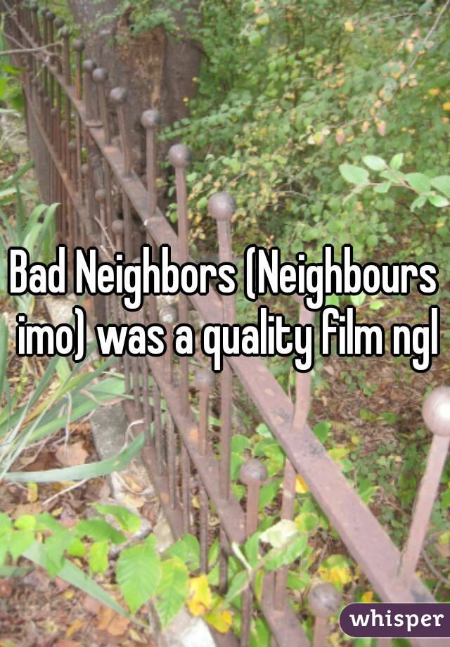 Bad Neighbors (Neighbours imo) was a quality film ngl